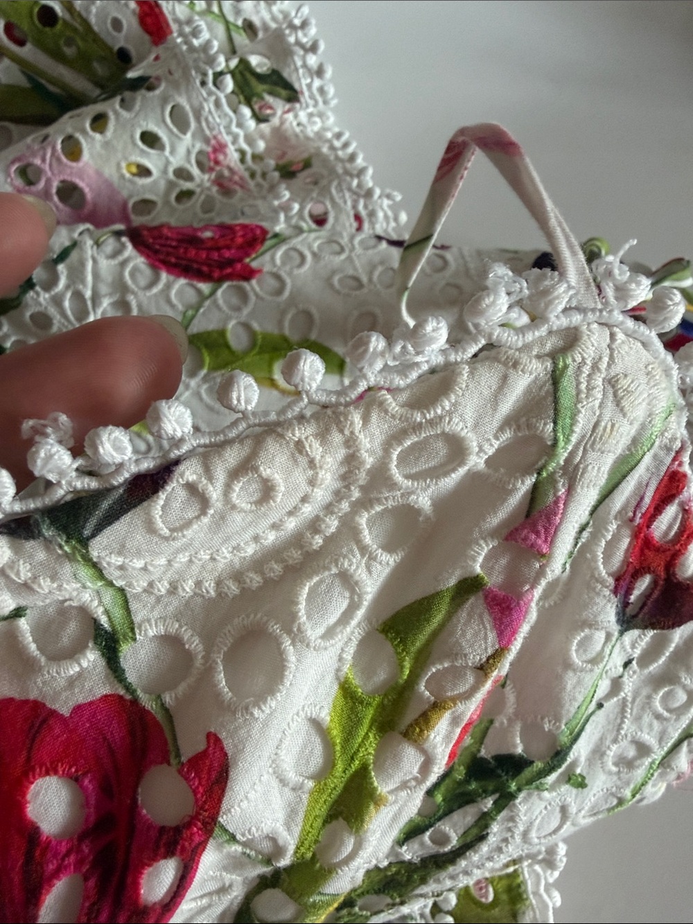 Alice + Olivia Rosette Floral Tulip Broderie Anglaise Cotton Mini Dress size 0 - Picture 12 of 12
